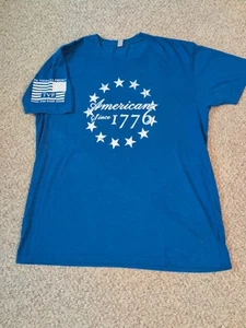 NWOT TIL VALHALLA PROJECT TVP AMERICAN SINCE 1776 MENS BLUE T-SHIRT XL - Picture 1 of 4