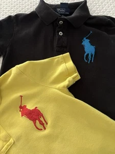 Lot Of 2 - Polo Ralph Lauren Big Pony Polo Shirts, Size 6, Black And Yellow - Picture 1 of 16