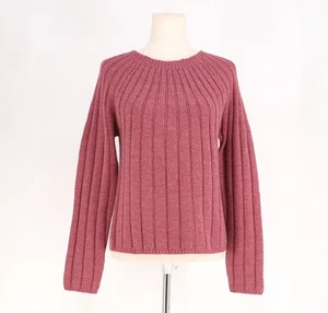 THE TERRITORY AHEAD Wool Blend Ribbed Crewneck Scalloped Neck Sweater Size SP - Picture 1 of 5
