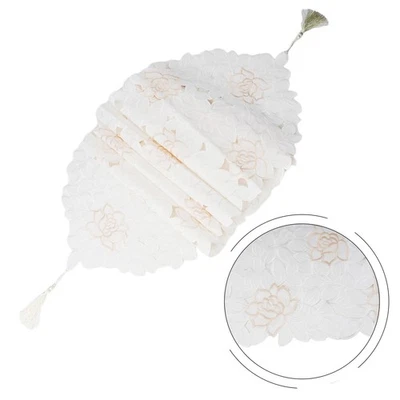 Decorative Vintage Table Mat with Lace Embroidery for Family Gatherings - Image 1 of 4