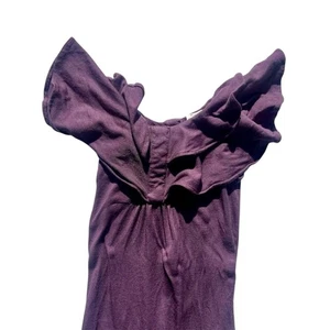 Kate Quinn Bamboo Jumpsuit Sleeveless Snap Purple Ruffle 0-3M Baby Infant Girls - Picture 1 of 7