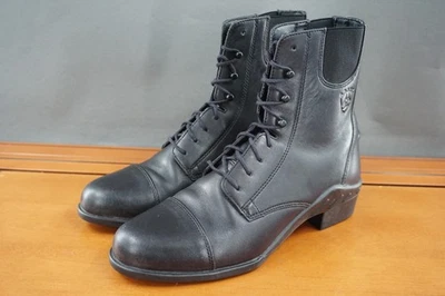 Ariat Boots Womens Size 7 US Black Lace Up Paddock Leather Heeled Boots - Image 1 of 4