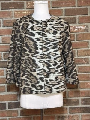 Chaqueta de lana con estampado animal Ann Taylor talla Petite XL Foto 1 de 4