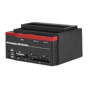 Dual Bay 2.5/3.5 & IDE HDD Enclosure Docking Dock Station USB2.0 Hub NEW - Afbeelding 1 van 9