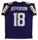Justin Jefferson Signed Purple Pro Style Jersey Autographed BAS Witnessed