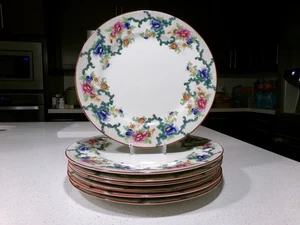 ROYAL CAULDON FLORADORA LOT OF 7 DINNER PLATES - Picture 1 of 3