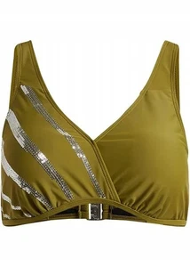 Bikini Oberteil Gr. 90 Cup E Oliv Silber Damen-Bademode Schwimm-Bade-BH Neu* - Bild 1 von 1