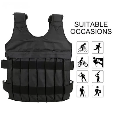 Chaleco Ejercicio Pesado Fitness Entrenamiento Entrenamiento Deporte 110lbs Peso Ajustable Foto 1 de 4