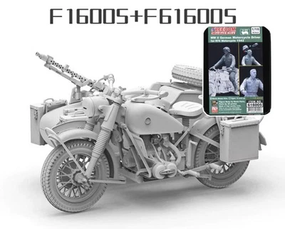 1/16 WWII German R75 Motorcycle Plastic Kit + Resin Soldier Figure F16005 - Image 1 of 4