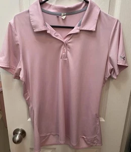 UNDER ARMOUR Damen Medium Poloshirt Pink Fitted Kurzarm Tennis Golf Dirt - Bild 1 von 11