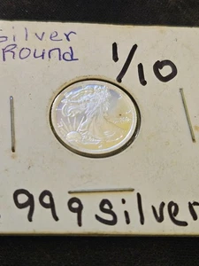 0.10 (1/10) Troy Ounce .999 Silver Walking Liberty Round - Picture 1 of 3