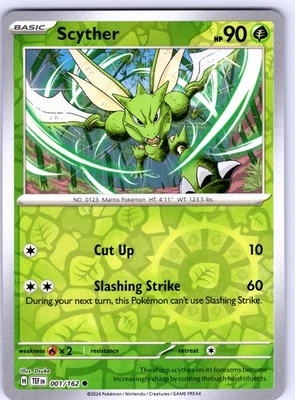 Scyther Common from SV05: Temporal Forces 001/162 LP - Image 1 of 2