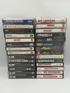 Hard Rock 80’s Rock  Cassette Tape 28 pc Lot Collection AC/DC ZZ Top Poison - Picture 1 of 13