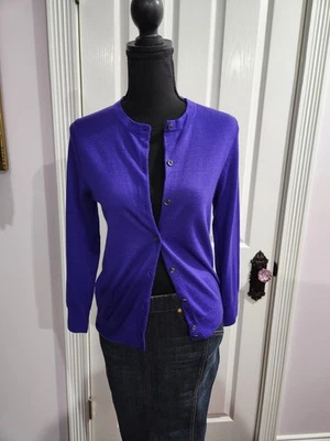 Cárdigan para mujer Jcrew Collection peso pluma azul cachemir talla mediana  Foto 1 de 4