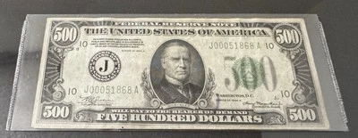 US Paper Money 1934 $500 Federal Reserve - Image 1 of 3
