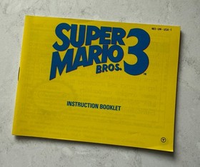 "Super Mario Bros 3" Nintendo NES Manual Instruction Booklet Original Authentic