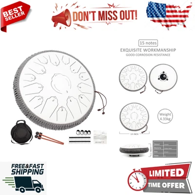 Bateria de língua de aço 15 notas 14 polegadas tecla D panda bálsamo instrumento de percussão - Imagem 1 de 4