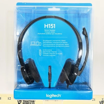 Logitech H151 Stereo Multi Device Headset with In Line Controls New OEM - Image 1 of 3