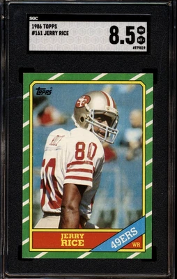 1986 Topps - Jerry Rice #161 49ers SGC 8,5 casi nuevo-como nuevo+ patio radiocontrol centrado Foto 1 de 2