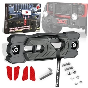 Winch Fairlead with Tow Hook, Aluminum Hawse Fairlead with Black & DarkGrey - Picture 1 of 7