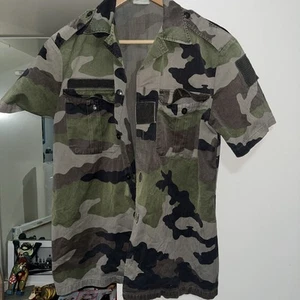 French? Military Camo Short Sleeve Shirt Size Small - Picture 1 of 5