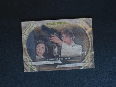 2018 Topps Star Wars Masterwork Luke Skywalker Princess Leia PP-3 Wood 3/10 MINT - Image 1 of 2