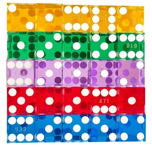 Grade AAA Precision 19mm Serialized Casino Craps Dice Set of 25 with Razor Ed... - Picture 1 of 4