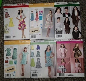 6 LOT Of Simplicity Sewing Patterns Childs 3-8 And Women's XS S M L XL 2XL(6-22) - Picture 1 of 16