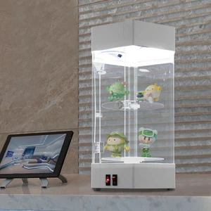 360° Electric Jewelry Rotating Clear Display Case with Built In LED 10.63"x18.9" - Picture 1 of 16