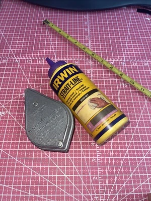 Vintage Irwin USA Strait Line Plumb bob Line With Chalk knurled 2 Piece Set - Image 1 of 4