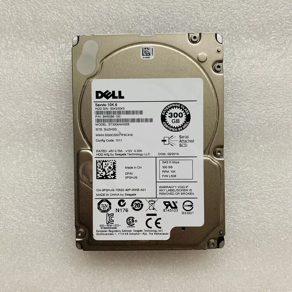 Dell PGHJG Seagate 2.5" 300GB 10K 64MB 6Gbps SAS Server Hard Drive ST300MM0006 - Image 1 of 1