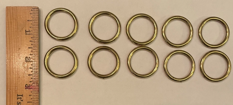 Cafe Rings 15/16” Diameter 10 Gold Color Plastic Rings - Image 1 of 1