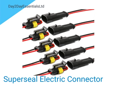 Superseal Waterproof Electrical Connector kits-1 2 3 4 5 6 Way Car Boat Kit - Image 1 of 2