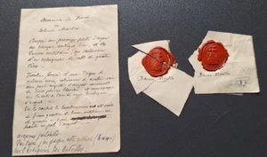 Sigillographie: Cachet de cire Armoirie du Baron Colonel Martin Empire - Imagen 1 de 7