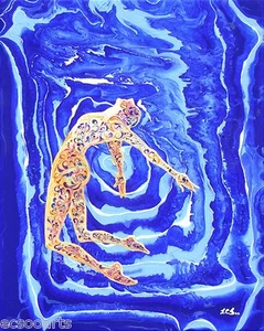 Original Acrylic Abstract Ballerina Painting -Leap #10- New, Artist Signed - Picture 1 of 6