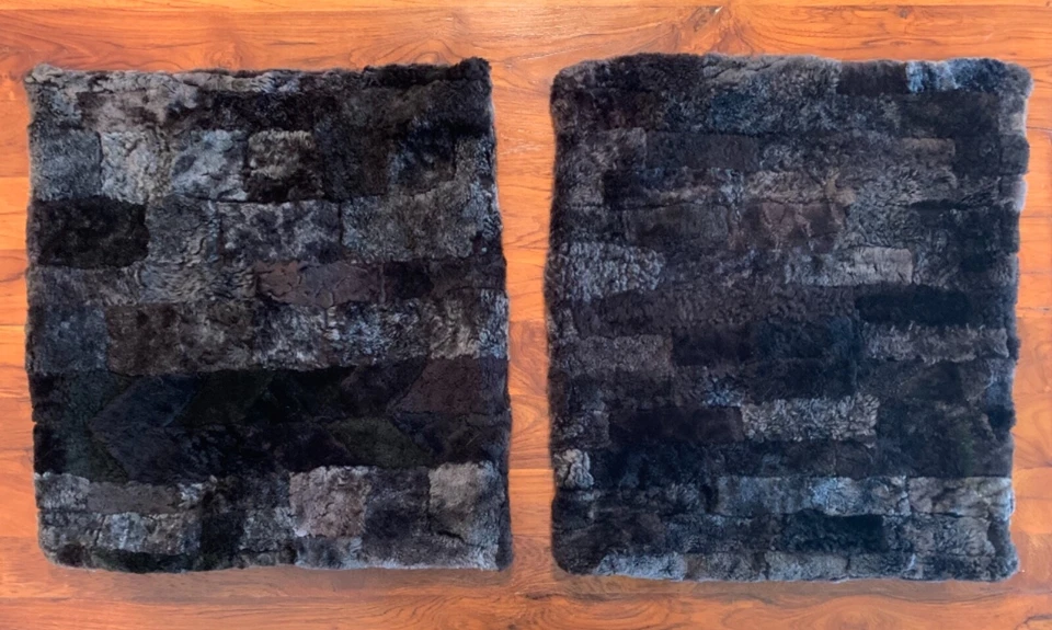 2 fundas de almohada 100 % genuinas piel de cordero piel de oveja piel de oveja marrón nevado Foto 1 de 4