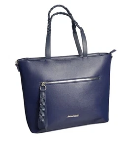 Shopping Bag Marina Galanti Con Tracolla E Doppia Tasca Esterna Blu Inchiostro - Imagen 1 de 4