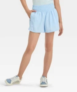 Girls All In Motion High Rise Shorts Blue M (8) M55 - Picture 1 of 3