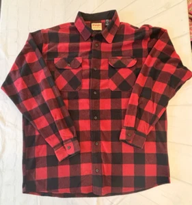 Wrangler Buffalo Plaid XLT Fleece Flanell Hemd Outdoor rot schwarz kariert Western - Bild 1 von 7