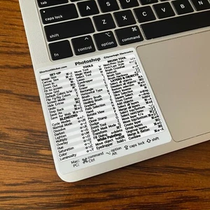Adobe Photoshop Quick Reference Guide Shortcut No-residue Vinyl Sticker Mac/PC - Picture 1 of 2