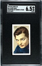 1934 GALLAHER CHAMPIONS OF SCREEN & STAGE BLUE BACK CLARK GABLE #46 SGC 6.5