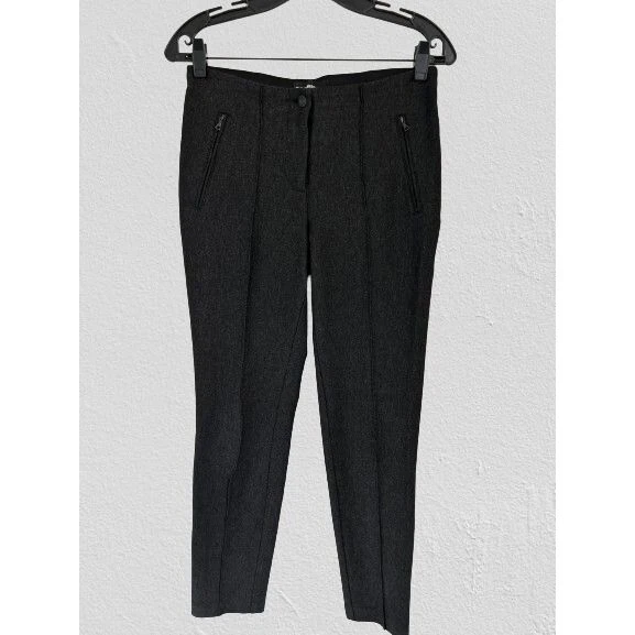 Брюки CAMBIO сужающиеся карманы на молнии вересковый серый шерстяная смесь эластичные размер 8 - Изображение 1 из 4