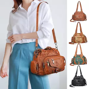 Roomy Hobo Women Handbags Purse Satchel Shoulder Bags Tote Washed Leather Bag - Picture 1 of 21