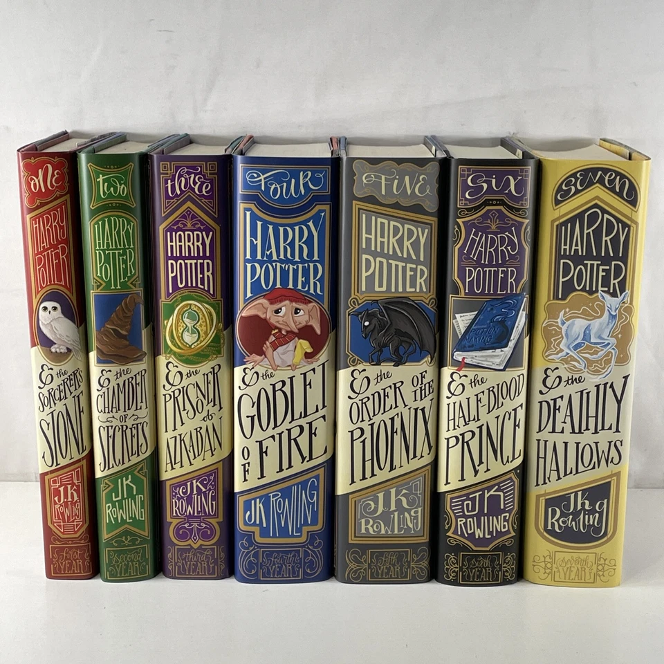 Harry Potter Complete Cartoon Art Hardcover Book Set 1-7 J.K. Rowling - Image 1 of 4