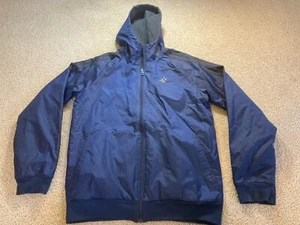 NEW Adidas Reversible Jacket Balanced II Size S Small Black Blue Hooded - NWT - Picture 1 of 15