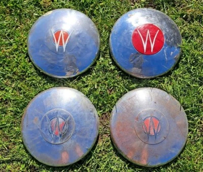 Set of 4 1948 1949 1950 1951 Willys Overland Jeepster Hubcaps Hub Caps Jeep  - Image 1 of 4
