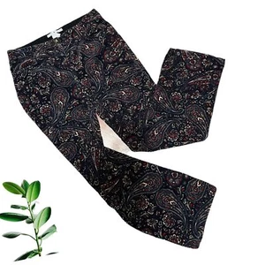 Vtg Tommy Hilfiger Wide Leg Stretch Corduroy Paisley Pants 35 " Waist Size 12 - Picture 1 of 8