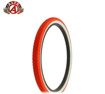 NEUMÁTICO ALTA BICICLETA WIRE BEAD CRUISER 26 x 2.125 ROJO/BLANCO DIAMANTE RESISTENTE. Foto 1 de 2