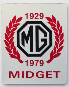 MG Midget Commemoration 1929 bis 1979 selbstklebendes Armaturenbrett Befestigungsabzeichen/Plakette - Bild 1 von 1