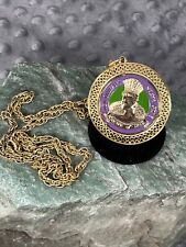 New Orleans Mardi Gras Krewe Of Iris 1984 tri-color Doubloon and Necklace